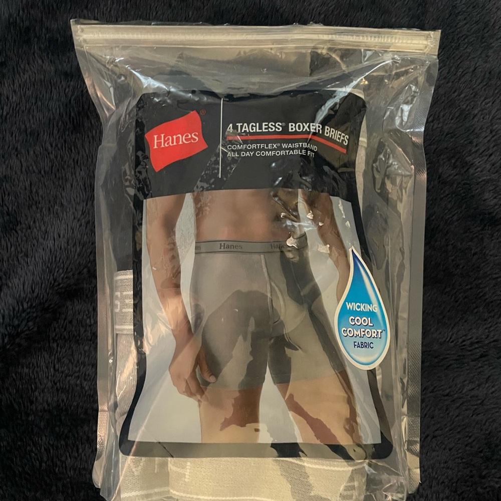 Black and Gray Hanes boxer briefs size medium